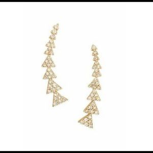 Stella & Dot Triangle Climber Earrings